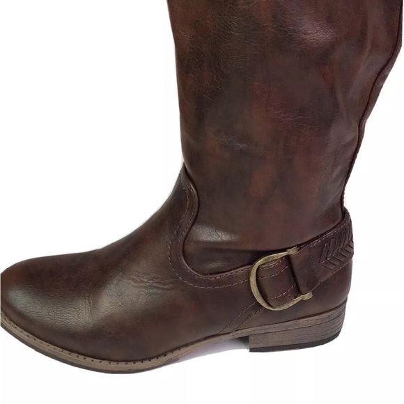G.H Bass & Co Equestrian Knee High Brown Leather Extended Calf Boots Size 6.5M - Picture 4 of 5